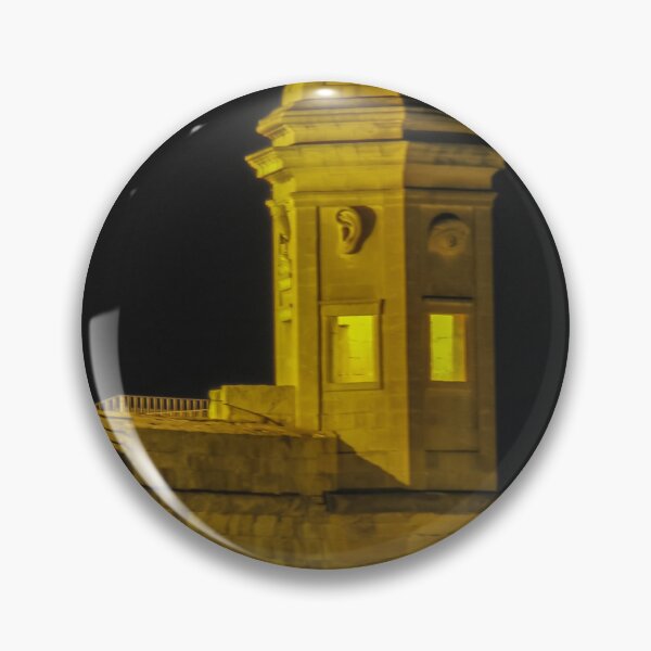 Item preview, Illuminated Stone Fortress Watchtower At Night Over Coastal Wall With Historic Turret And Lamp designed and sold by Nmallia.