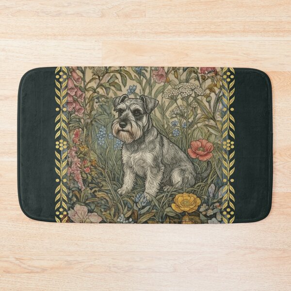 Item preview, Sweet Salt & Pepper Schnauzer in English Garden designed and sold by AntiqueImages.