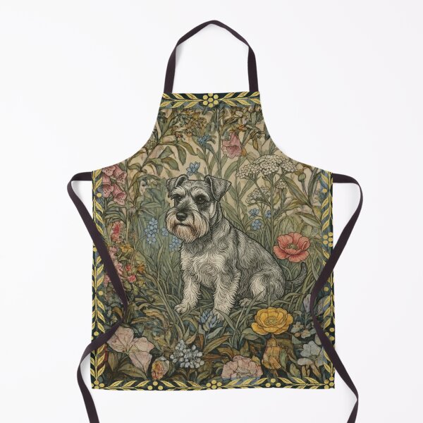 Item preview, Sweet Salt & Pepper Schnauzer in English Garden designed and sold by AntiqueImages.