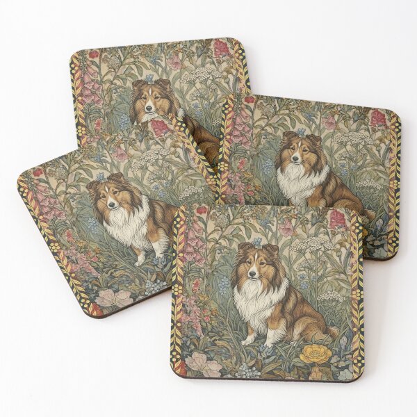 Item preview, Sweet Sable Sheltie in an Old English Garden designed and sold by AntiqueImages.