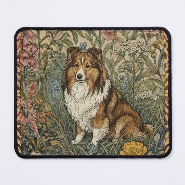 Item preview, Sweet Sable Sheltie in an Old English Garden designed and sold by AntiqueImages.