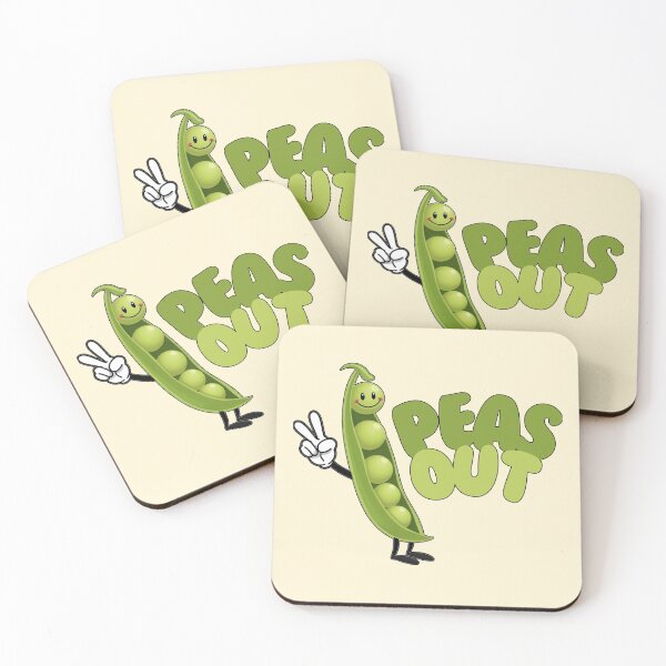 Item preview, Peas Out Cute Pun Cartoon – Funny Vegetable Peace Sign Design designed and sold by Freedz14.