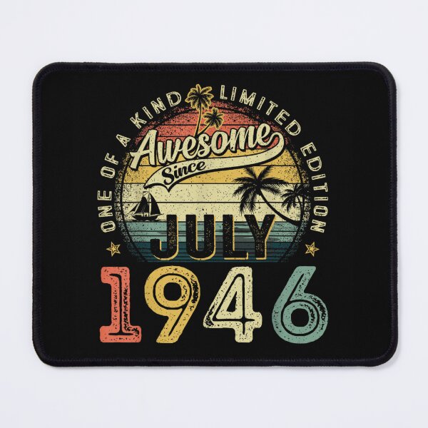 Item preview, Awesome Since July 1946 Limited Edition Retro 80th Birthday Vintage Sunset Style designed and sold by NgumohaLanke.
