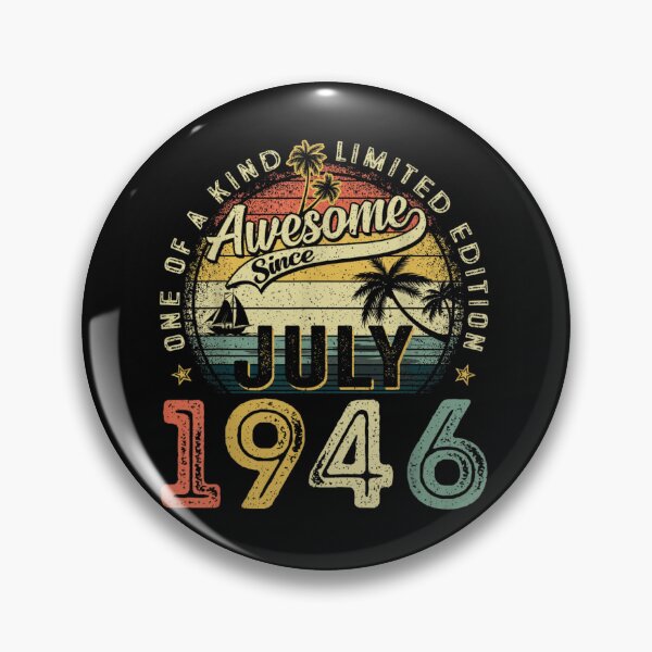 Item preview, Awesome Since July 1946 Limited Edition Retro 80th Birthday Vintage Sunset Style designed and sold by NgumohaLanke.