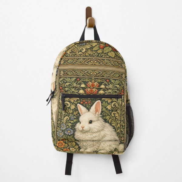 Item preview, Vintage white rabbit art nouveau botanical designed and sold by hollycooper.