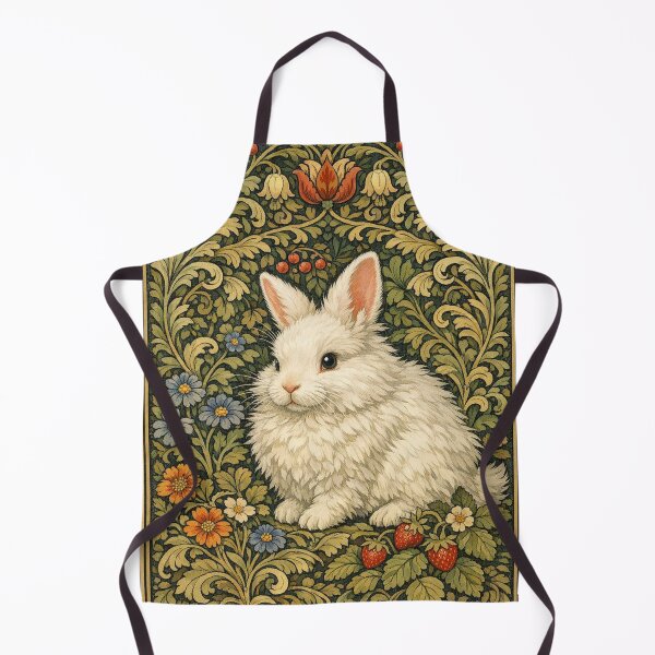 Item preview, Vintage white rabbit art nouveau botanical designed and sold by hollycooper.