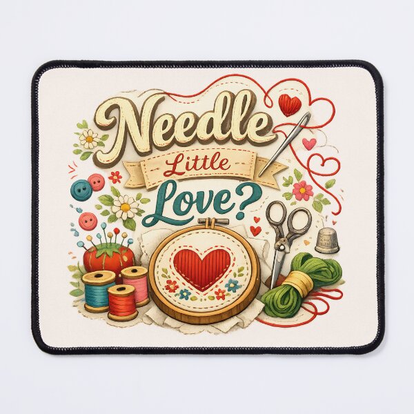 Item preview, Needle Little Love – Sewing & Embroidery Heart Design designed and sold by blankTeeShirt.