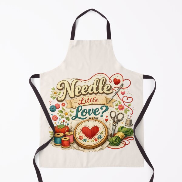 Item preview, Needle Little Love – Sewing & Embroidery Heart Design designed and sold by blankTeeShirt.