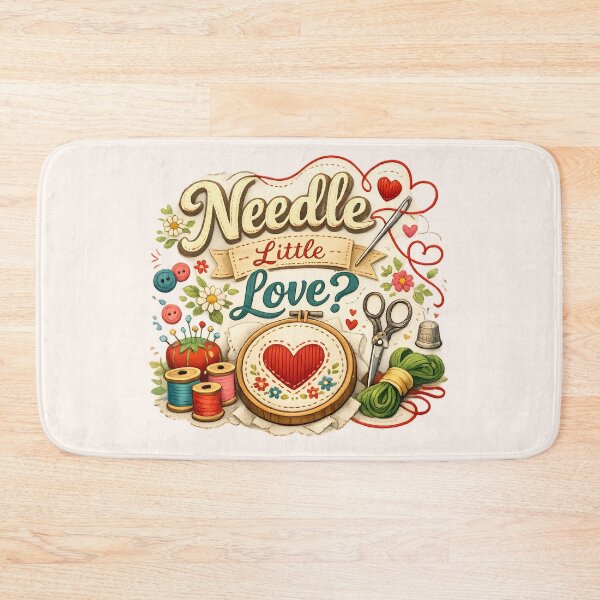 Item preview, Needle Little Love – Sewing & Embroidery Heart Design designed and sold by blankTeeShirt.