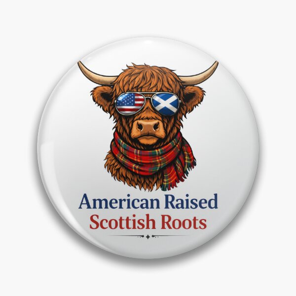 Item preview, Highland Cow Scottish American Tartan Heritage Pride Sticker designed and sold by ArcanePrintsxo.
