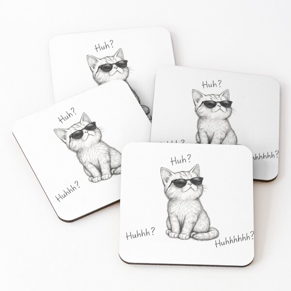 Item preview, Confused Cat “Huh?” Sketch Sticker – Funny Meme Kitten with Sunglasses Aesthetic Design designed and sold by IconicDesignsXd.