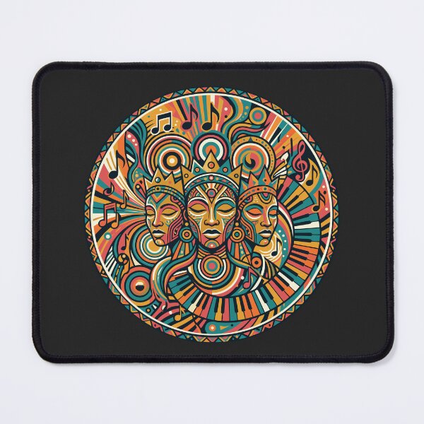 Item preview, Afrofuturist Melody: Three Queens, Piano and Cosmic Mandala designed and sold by Indoni.