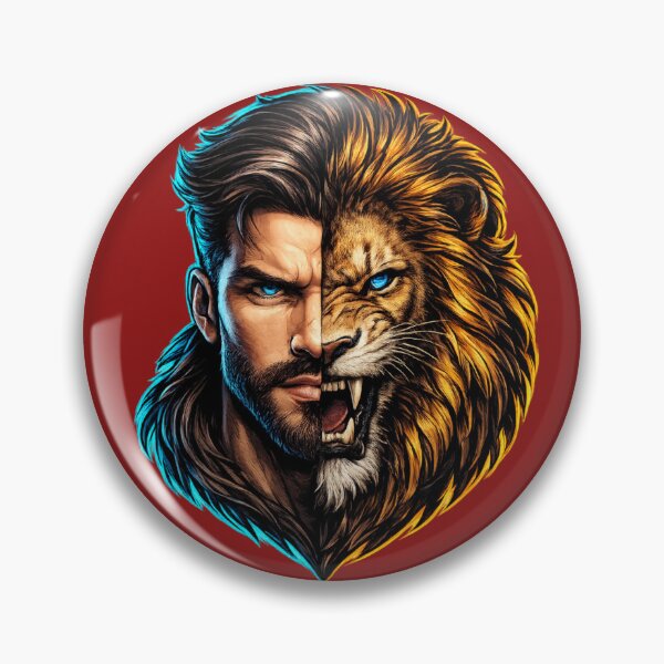 Item preview, Half Man Half Lion Design | Duality Power Art | Alpha Male Aesthetic | Fierce Lion Human Hybrid designed and sold by KrishAuraa.