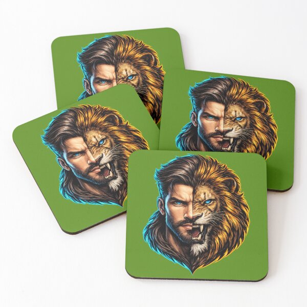 Item preview, Half Man Half Lion Design | Duality Power Art | Alpha Male Aesthetic | Fierce Lion Human Hybrid designed and sold by KrishAuraa.