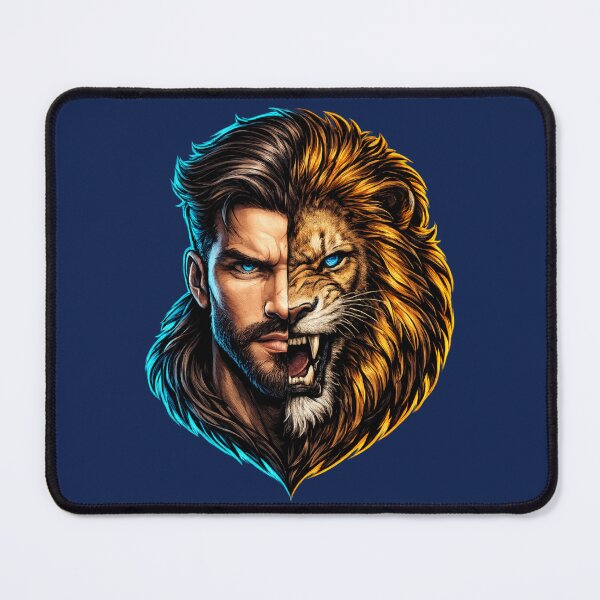 Item preview, Half Man Half Lion Design | Duality Power Art | Alpha Male Aesthetic | Fierce Lion Human Hybrid designed and sold by KrishAuraa.