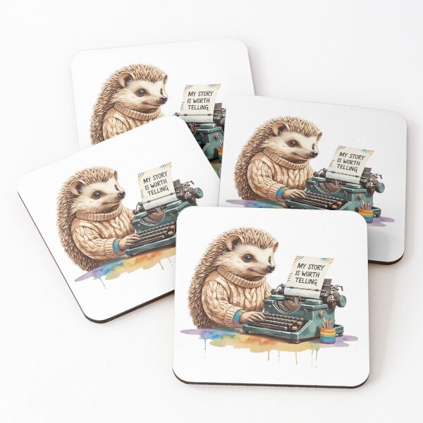 Item preview, My Story Is Worth Telling Cute Vintage Hedgehog Subtle Pride Rainbow designed and sold by AQUILAKREO.