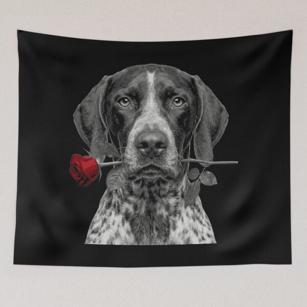Item preview, German Shorthaired Pointer with Red Rose designed and sold by FiscalFashions.