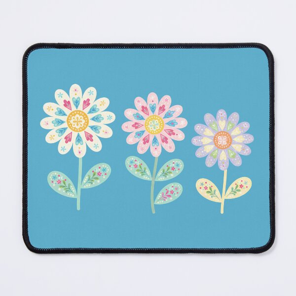 Item preview, Floral Folk Art Daisy Trio – Scandinavian Folk Art by heidiannemorris © designed and sold by FOLK ART FUSION by heidiannemorris.