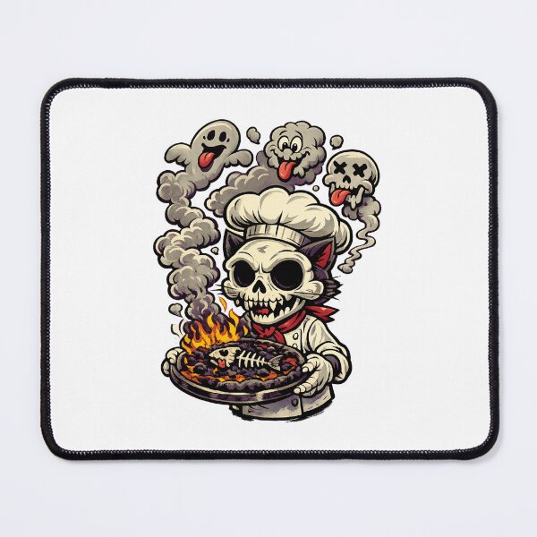 Item preview, Cat Skull Haunted Chef designed and sold by LuveraxArt.