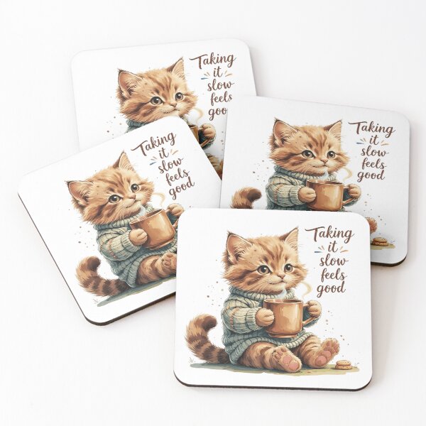Item preview, Taking It Slow Feels Good Cute Vintage Cat Subtle Pride Rainbow designed and sold by AQUILAKREO.