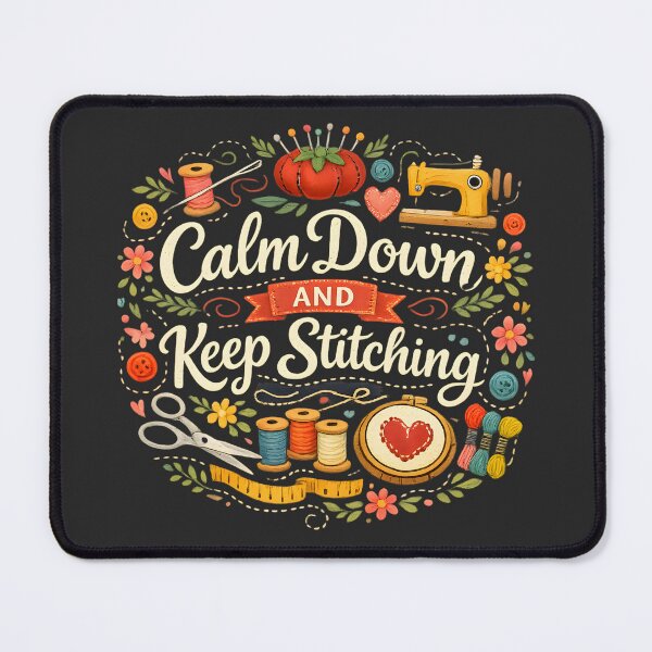 Item preview, Calm Down and Keep Stitching – Cozy Sewing Lover Design designed and sold by blankTeeShirt.