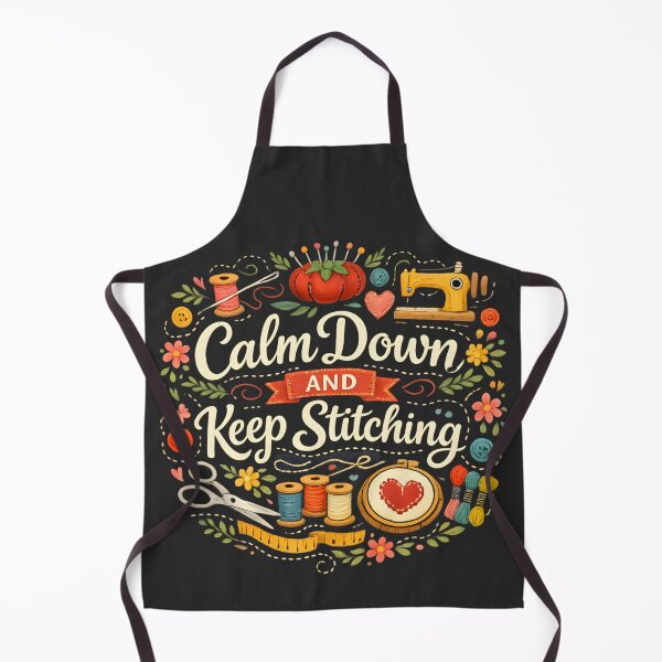 Item preview, Calm Down and Keep Stitching – Cozy Sewing Lover Design designed and sold by blankTeeShirt.