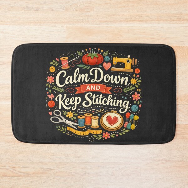 Item preview, Calm Down and Keep Stitching – Cozy Sewing Lover Design designed and sold by blankTeeShirt.