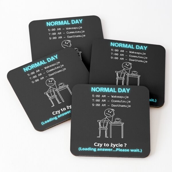 Item preview, Black Normal Day - Wakeapuje Commuteuje Daethamuje Funny Polinglish Gift designed and sold by VibePolinglish.