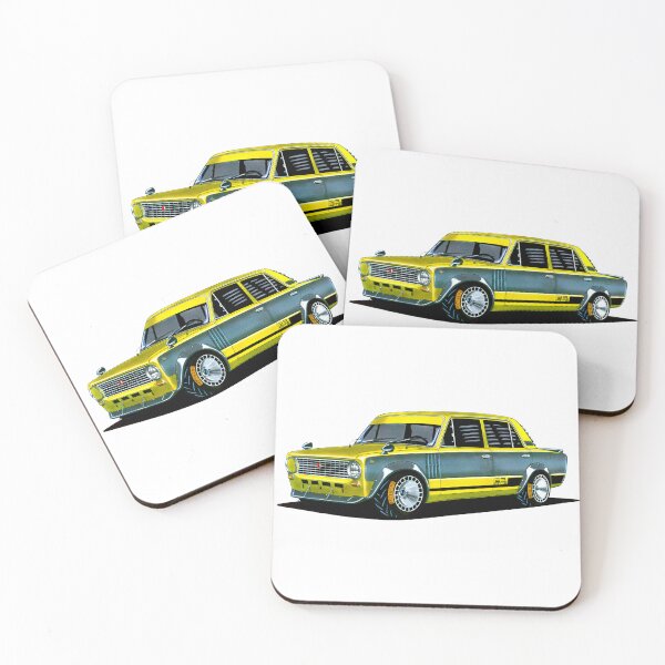 Item preview, Exclusive drawing modified Soviet Republic car gray and yellow JDM style VAZ-2101 Lada Sedan with 4 cylinder turbo engine designed and sold by Cars23.