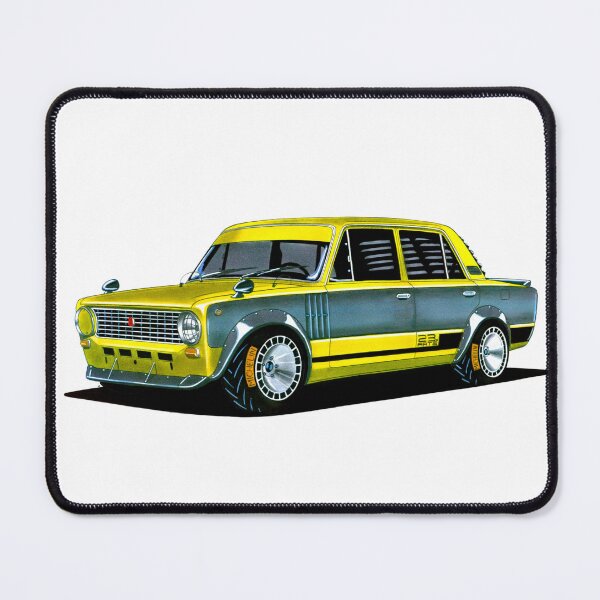 Item preview, Exclusive drawing modified Soviet Republic car gray and yellow JDM style VAZ-2101 Lada Sedan with 4 cylinder turbo engine designed and sold by Cars23.