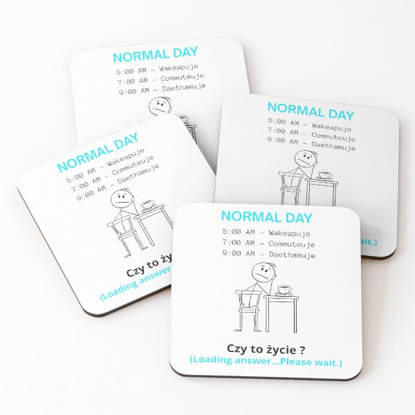 Item preview, White Normal Day - Wakeapuje Commuteuje Daethamuje Funny Polinglish Gift designed and sold by VibePolinglish.