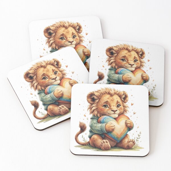 Item preview, Cute Vintage Lion Holding Rainbow Heart Subtle Pride Self Love designed and sold by AQUILAKREO.