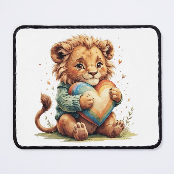 Item preview, Cute Vintage Lion Holding Rainbow Heart Subtle Pride Self Love designed and sold by AQUILAKREO.
