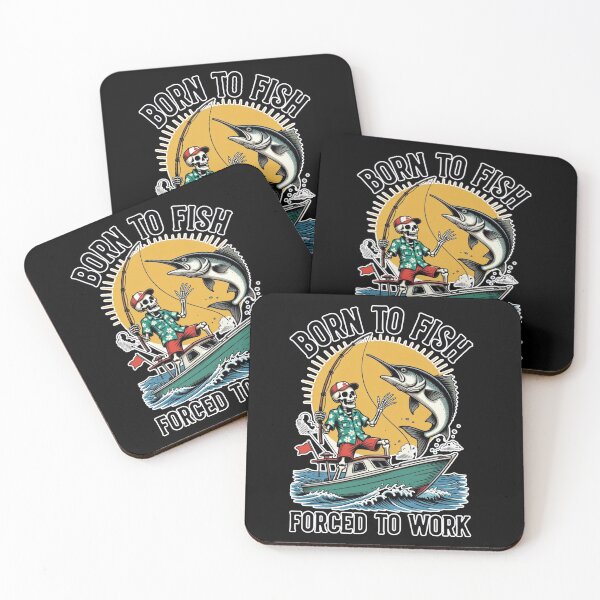 Item preview, Born To Fish Forced To Work Funny Fishing Skeleton – Dark Humor Fisherman Gift designed and sold by Ladys-Gents.