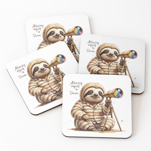 Item preview, Allowing Myself To Dream Cute Vintage Sloth Subtle Pride Rainbow designed and sold by AQUILAKREO.