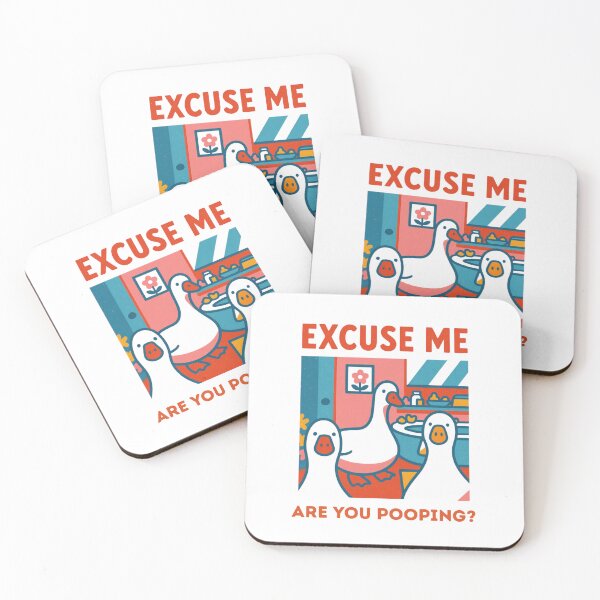 Item preview, Funny Goose Bathroom Art: Excuse Me Are You Pooping? designed and sold by Colorful-Garden.