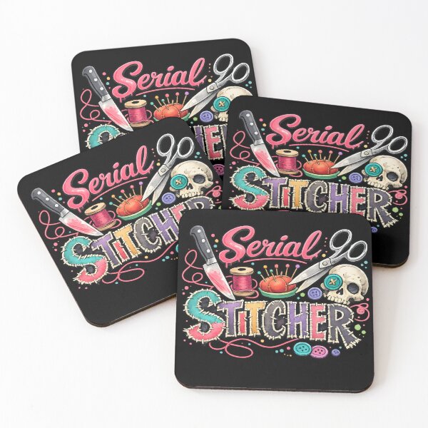 Item preview, Serial Stitcher – Dark Sewing Humor Design designed and sold by blankTeeShirt.