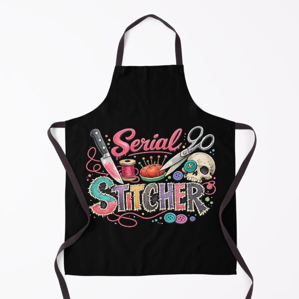 Item preview, Serial Stitcher – Dark Sewing Humor Design designed and sold by blankTeeShirt.