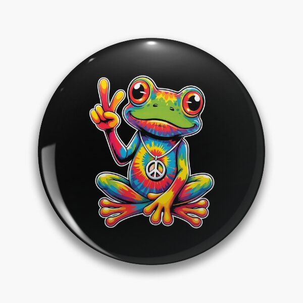 Item preview, Hippie Tie Dye Frog 70s 60s Costume Peace Sign designed and sold by wansilastomi.