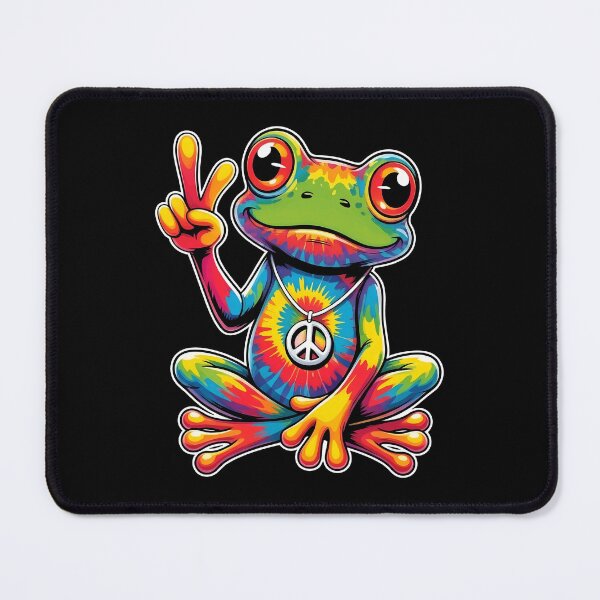 Item preview, Hippie Tie Dye Frog 70s 60s Costume Peace Sign designed and sold by wansilastomi.
