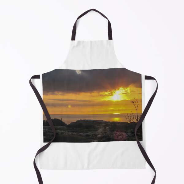Item preview, Golden Sunset Over Calm Sea With Coastal Silhouette and Dramatic Cloudy Sky at Dusk designed and sold by Nmallia.