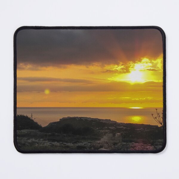Item preview, Golden Sunset Over Calm Sea With Coastal Silhouette and Dramatic Cloudy Sky at Dusk designed and sold by Nmallia.