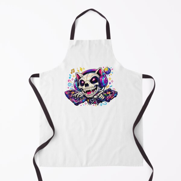Item preview, Cat Skull Neon DJ designed and sold by LuveraxArt.