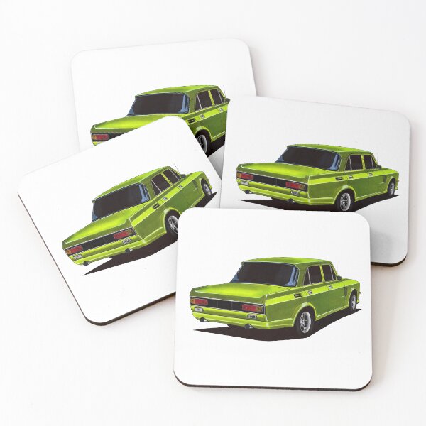 Item preview, Exclusive drawing modified Soviet Republic car green AZLK-2140 1500 Moskvich Sedan with 4 cylinder turbo engine designed and sold by Cars23.