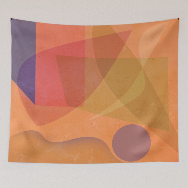Item preview, Abstract geometrical pattern in orange designed and sold by korasi.