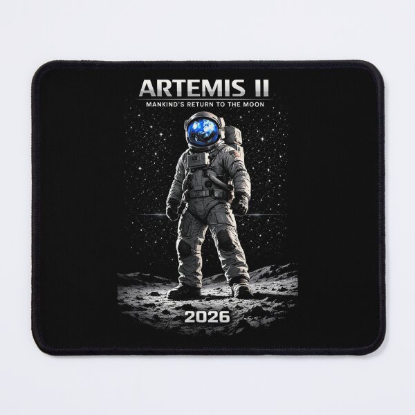 Item preview, Artemis II Astronaut Standing On Moon With Earth Reflection In Space Helmet designed and sold by LizzyKeiko.