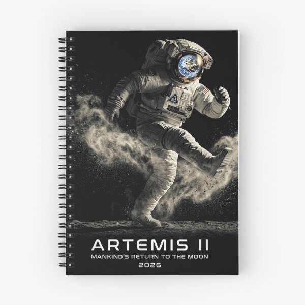 Item preview, Dynamic Action Astronaut Running On Moon Surface Artemis II 2026 Space Mission designed and sold by LizzyKeiko.