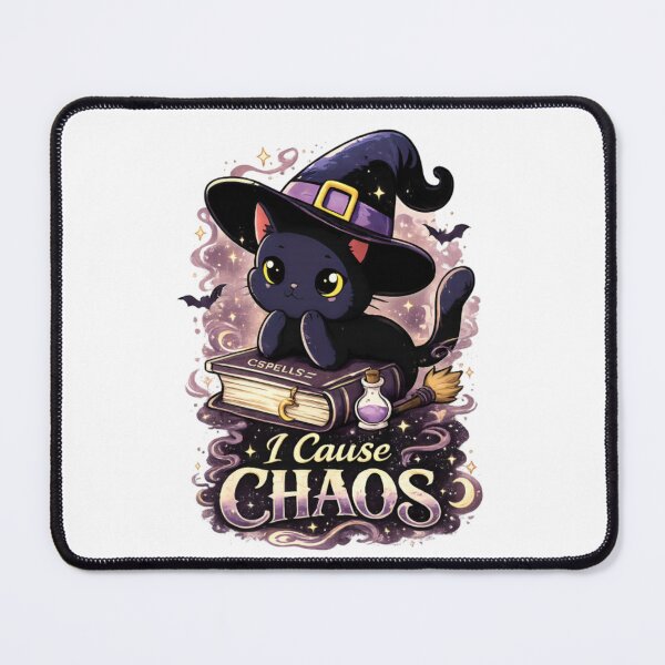 Item preview, I Cause Chaos Funny Black Cat Witch – Cute Halloween Mischief Cat Design designed and sold by CatLovers Studio.
