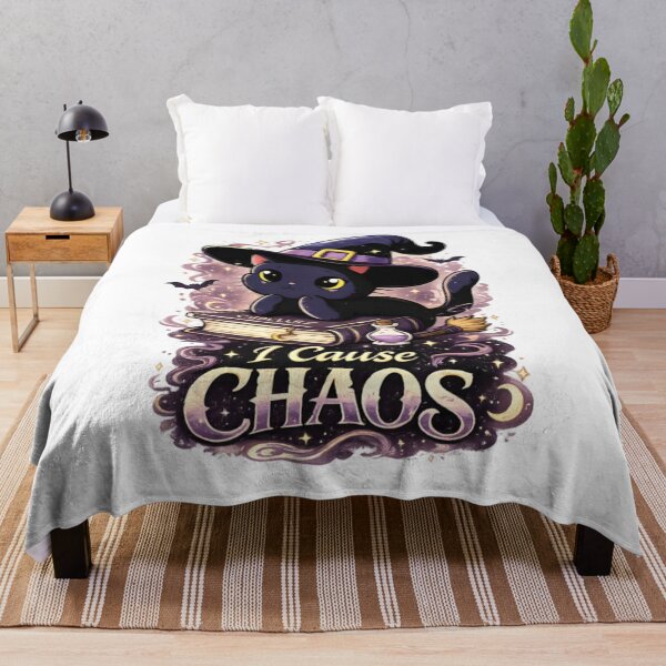Item preview, I Cause Chaos Funny Black Cat Witch – Cute Halloween Mischief Cat Design designed and sold by CatLovers Studio.