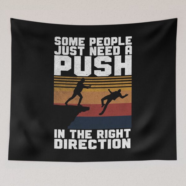 Item preview, Retro Motivational Push - Sarcastic Vintage Sunset Art designed and sold by Ali-printshop.